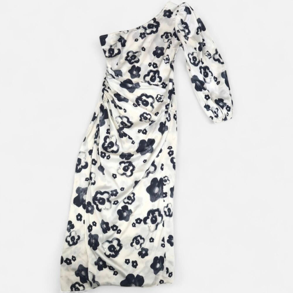 Katwalk NWT‎ Elegant Avant Garde Unique One-Shoulder Floral Maxi Romantic Dress